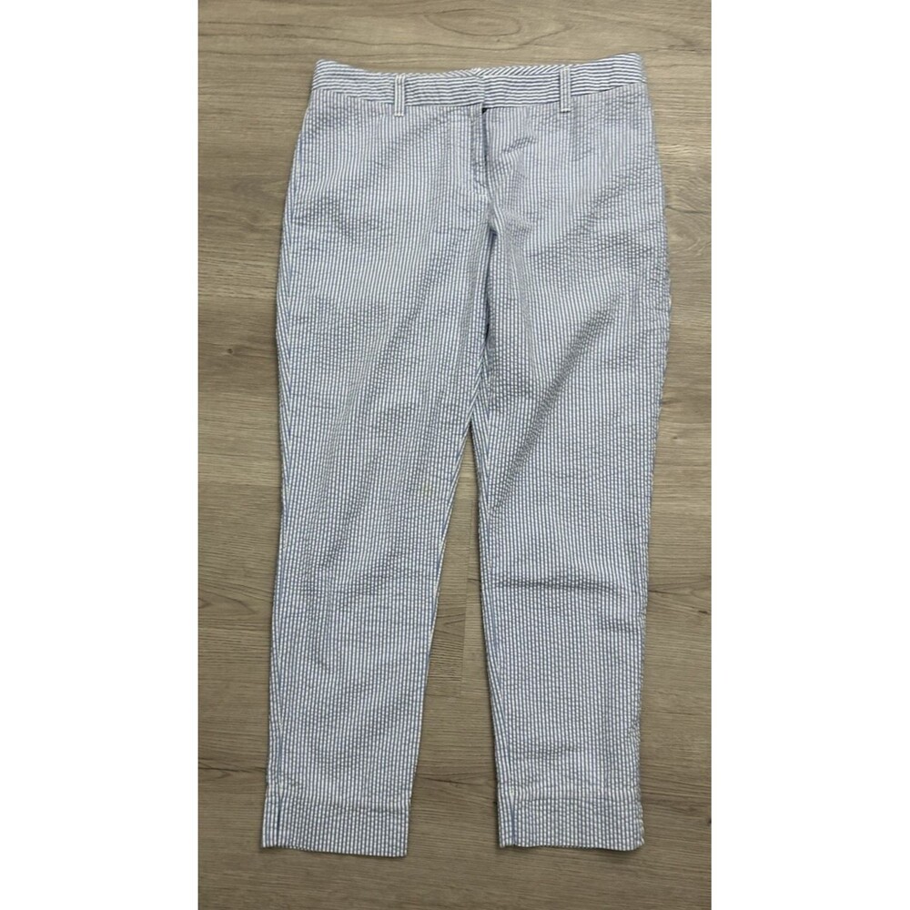 Vineyard Vines Women Blue White Striped Seersucker Breaker Pants Coastal Prep 6